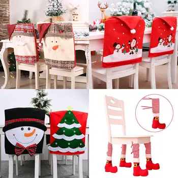 Staraise Santa Sněhulák Židle Kryt Veselé Vánoční Dekorace Pro Domácí 2020 Veselé Vánoční Navidad Ornament Šťastný Nový Rok 2021