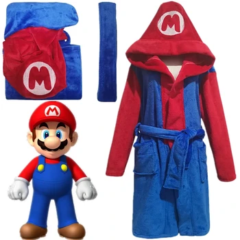 Super Mario Unisex Děti, Dospělé Cosplay Kostým Oblečení Na Spaní Pyžamo Noc Župan Župan Cape Plášť