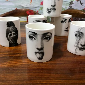 Svícen Porcelán Candle Jar Keramiky Pero Kontejner Na Skladování Make-Up Držitel Make-Up Štětce Jar Kanystr Marocké Dekor