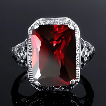 Szjinao Ručně Vyráběné Módní Luxusní Snubní Prsteny, 925 Sterling Silver Nádherná Granát Prsteny Pro Ženy Vintage Šperky Velkoobchod