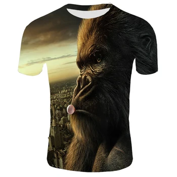 T-košile 3D Muži 2020 Letní Tištěné Zvířat, Monkey T-košile Krátký Rukáv Funny Design Ležérní Topy Trička Mužské T-shirt Velikost XXS-6XL