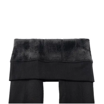 Teplé Dámské Plus Sametové Zimní Legíny Kotník-Délka Teple Pevné Kalhoty s Vysokým Pasem Velké Velikosti Ženy Legíny