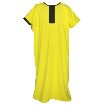 Tilapie ležérní nadrozměrné módní velké elastické dámské žluté šaty maxi dlouhé solid plus velikosti batwing rukáv vestidos