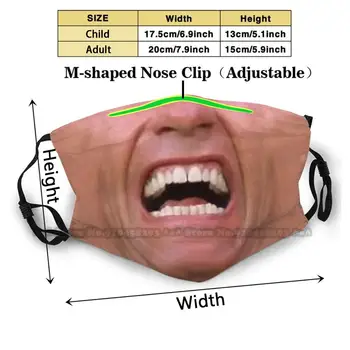 Totall Recall Nové 3D Maska na Obličej Ochranné Krytí Zařízení Prát Opakovaně Prodyšný Masce Legrační Total Recall Arnold
