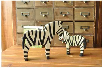 TPRPLH 2ks/Lot Severní Evropě Zebra Figurky Kreativní Dřevěné sochy Zvířat Model Domácí Výzdoba, Dárky, Řemesla BR114
