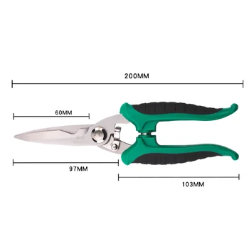 TUOSEN 6 Palcový multi-funkční nůžky dekorace linie koryta, prořezávání nůžky plechové elektronické odizolování drát nůžky