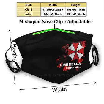 Umbrella Corporation Tisku Opakovaně Použitelné Masky Pm2.5 Filtrační Maska Na Obličej Děti Umbrella Umbrella V Raccoon City Nemesis Re2 Re3