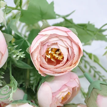 Umělé Květiny 28cm Čajové Růže Penoy Hedvábí 10 hlav Falešné Květina Zdobí pro Patry Domů Svatební Hotelu Stolní Dekorace oken