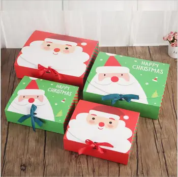 Unikátní Štědrý den Velká Dárková Krabička Santa A Víla Design Papercard Kraft této Strany Pro Činnost Box červená zelená