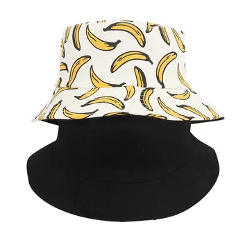 Unisex Dospělé Double Sided Nosit Banán Rybář Klobouk, Opalovací krém Venku Cap Banán Vyšívané Cestovní шляпа 2020 Nové Шляпа солнца