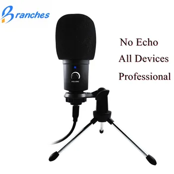 USB Kondenzátorový Mikrofon USB Podcast Mikrofon Vestavěný Monitor a Echo Efekt pro Video, YouTube Live Streaming, Hraní her