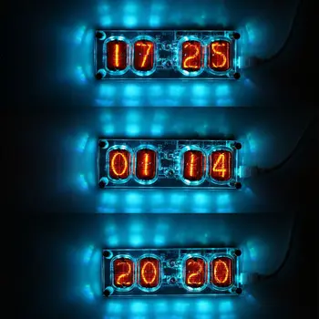 V-12 Záře Trubice Hodiny 4-Bit DS3231 IN12 Nixie Trubice Hodiny Steampunk Dekor Dárek s Vícebarevná RGB LED Podsvícení