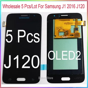 Velkoobchod 5 ks/lot Pro Samsung J1 2016 J120 lcd displej s touch digitizer shromáždění