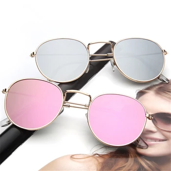 Velkoobchodní 20KS retro kulaté sluneční brýle muži ženy značky značkové sluneční Brýle pro ženy Slitiny sluneční brýle zrcadlo
