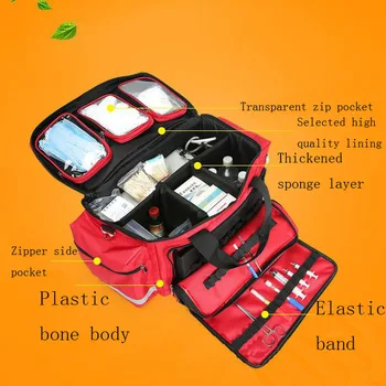 Venkovní První Pomoc Kit Venkovní Sportovní Červené Nylonové Nepromokavé Messenger Bag Cross Rodinné Cestovní Tašce DJJB020
