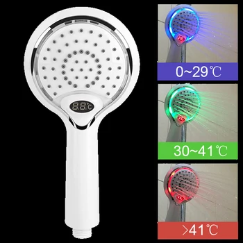Vidric Automatické LED Světlo Sprchová hlavice 3 Barvy LED Kapesní Koupelna Romantické Světla Přenosné Úsporu Vody Digitální Teplotní