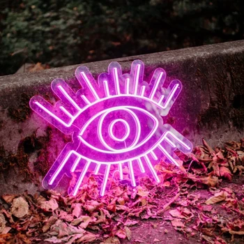 Vlastní Očí Nápis, Logo Led Vizuální Bar Stěnu Světlo Nahoru Znamení Neon Dekor Neonlamp pro Pokoj