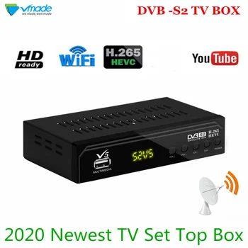 Vmade DVB-S2, H. 265 HEVC Super V5 TV Přijímač Podpora Bisskey Youtube M3U WIFI 3G HD Digitální Satelitní TV Tuner Set-Top-Box