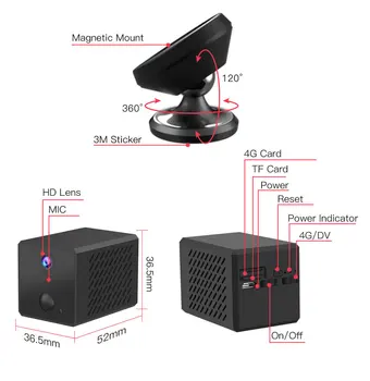 Vstarcam 1080P Mini Wifi Kamera AI Humanoidní Detekce 1500mAh Dobíjecí Baterie IP Kamera, PIR Detekce, Nízká Spotřeba Energie