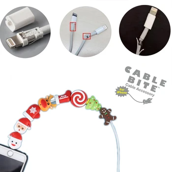 Vánoční Kabelové Kousnutí Rozmačkaný Hračky Protector pro Iphone pro Android USB Chráněnec Kabel Nabíječka telefonu Příslušenství Vánoční Dárky 39