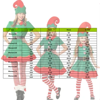 Vánoční Oblečení Dívky, Vánoční Elf Kostým Rodinné Vánoční Kostým Rodič, Děti, Ženy, Vánoční Šaty