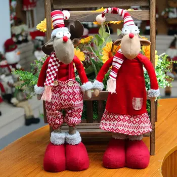 Vánoční Panenky Zatahovací Santa Claus Sněhulák Elk Hračky, Vánoční Figurky, Dekorace pro Domácí Vánoční Večírek Navidad Vánocmi Dárek
