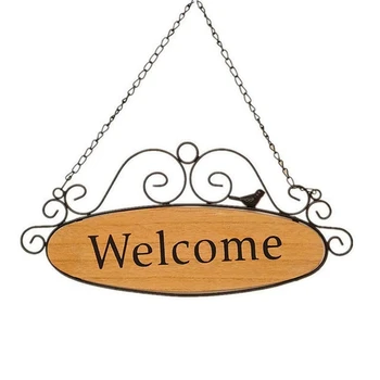 Vítejte Dveře Značky Dekorativní Dřevo Visí Znamení, Domů Plaku, Zahrada, Bar, Kavárna, Obchod, Obchod Přední Dveře Zavěšení Na Zeď Dekorace