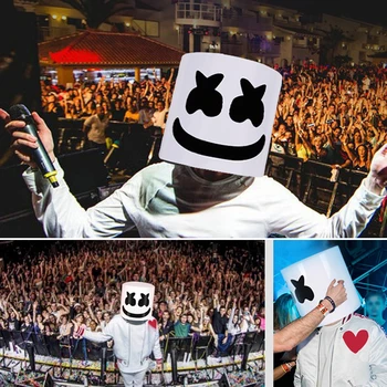 Výrobci Přímý Prodej Eva cukrová Vata DJ Music Ball Svítící Maska Marshmello Halloween LED Hlava Kapely