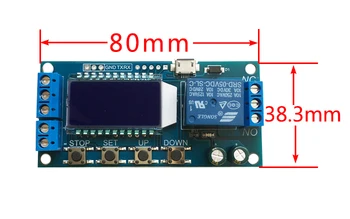 WAVGAT Micro USB Digitální LCD Displej Časové Zpoždění Relé Modul DC 6-30V Ovládání Multifunkčního Spínače Spouštěcí Cyklus Modulu