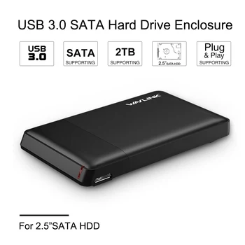 Wavlink 2.5-Inch SATA Externí Pevný Disk Kabiny Případě USB 3.0 5Gbps Podpora UASP A SATA I/II/III Plug & play pro 2,5