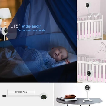 Wdskivi Zobrazení Teploty A Vlhkosti 1080p Krytý Home Mini IP Kamera Bezdrátová WiFi Kamera Bezpečnostní CCTV Kamery Baby Monitor