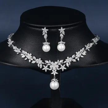 WEIMANJINGDIAN Značky Zirkony a Shell Pearl Svatební Šperky pro Nevěstu nebo Družičku