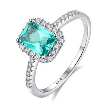 Wong Déšť Vintage 925 Sterling Silver Smaragdové Drahokam Svatební Diamanty Zásnubní Prsten Šperky Velkoobchod Drop Shipping