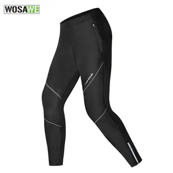 WOSAWE Fleece Tepelné Zimní Cyklistické Kalhoty Nepromokavé Větru odolné kalhoty Běh Tights Pánské Sportovní Závodní Jízda na Kole Kalhoty Muž