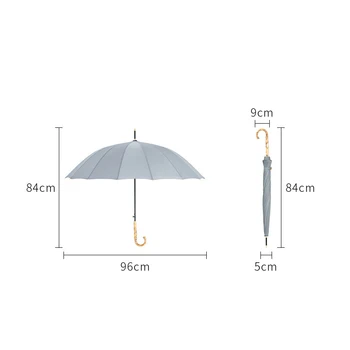 Yesello Bambusové Rukojeti Silný Dlouhý Déšť Deštník Ženy Muži 16K Glassfiber Japonském stylu Slunečník