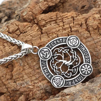 Z nerezové oceli viking nordic kompas Vegvisir odin amulet přívěsek náhrdelník s dárková taška