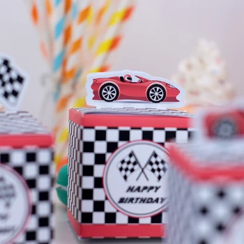 Závod Auto Závodní Léčbě Krabice, Dárkové Tašky Candy Balicí Narozenin pro Chlapce Dekorace Baby Sprcha Událost Festival Dekor 5ks