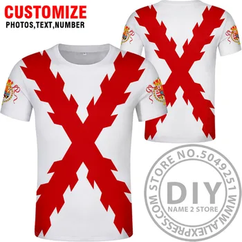 ŠPANĚLSKÉ ŘÍŠE t shirt burgundy hispánské katolické monarchie tisk vlajky cross oblečení，Děti Dospělé Hip-hop T-shirt
