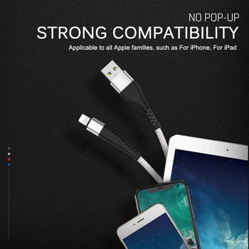 0.2-3m Fast Charge Nabíječka Datový Kabel USB Pro Apple iPhone 5s 5c 5 se 6 6s 7 8 X XR XS 12 Pro Max iPad Dlouhý Krátký Kabel Drát Vést