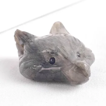 1.3 palcový Přírodní Labradorit Fox head figurka dožadoval craft mini zvíře stav pro Domácí Dekor léčivé kameny a crystal Přívěsek