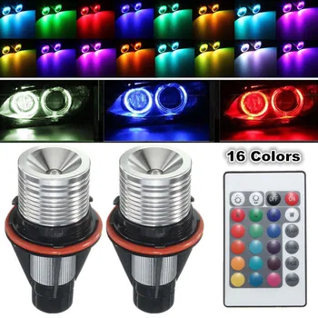 1 Pár RGB LED Multi-Barva Angel Eyes Žárovky 12V Dálkové LED Žárovka, Blesk, Auto Světlometu, Vhodné Pro BMW E39 E60 E61 E63 E64