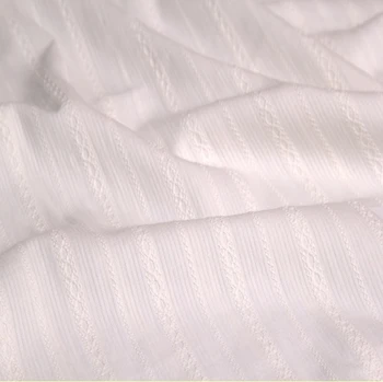 100cm*140cm Bílé Pruhy Žakárové Materiál Bavlna Šaty Košile Tkaniny Bavlněné Elegantní