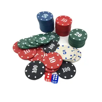 100ks Kulaté Plastové Žetony Casino Poker Karetní Hra Baccarat Počítání Příslušenství G99D