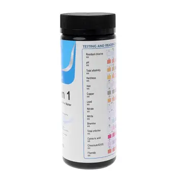 100strips Vody Testovací Proužky Reagenční Strip Pro Kvalitu Vody Analýze Testování S 14 Analýza Zbytkového Chlóru Ph Celkové A5YD