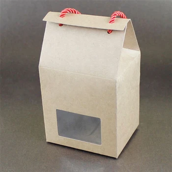 10ks Kraft Papír Dárková Taška S okénkem Černé Cookie Party Candy Box Dárkové Balení Box Kufr Design Zásoby Strany