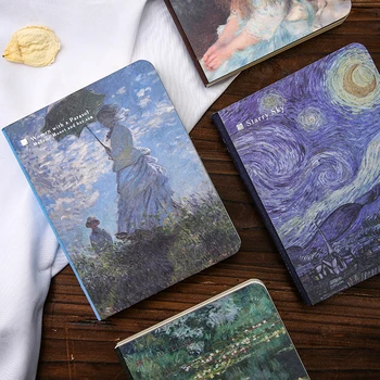 10ks Plánovač Notebook světě mistrovské dílo Van Gogha, Moneta Deník Deník loose-leaf Kniha Cvičení Složení Závazné Poznámka Poznámkový blok