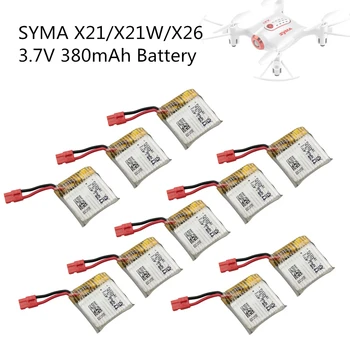 10pcs SYMA X21 X21W Baterie Quadcopter Dálkové Ovládání Vrtulník Náhradní Díly 3.7 V 380mah UAV Lithium Baterie