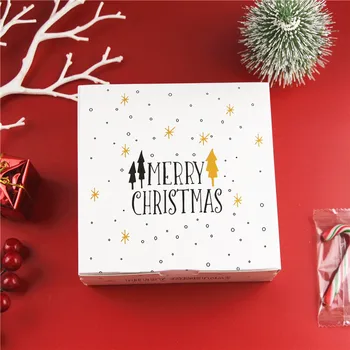 14*14*5 cm 10ks Veselé Vánoce Santa Claus Papírové Krabice cookie Macaron Vánoční Narozeninové Party, Dárky, Balení