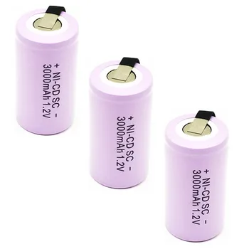 15pcs Vysoce kvalitní baterie dobíjecí baterie sub baterie SC baterie 1,2 v s tab 3000 mah pro elektrické nářadí