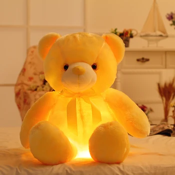 1ks 50 cm Barevné Zářící Nést Hračka Kreativní rozsvítí LED Medvídek Vycpaných Zvířat Plyšové Hračky, Vánoční Dárek Pro Děti Polštář